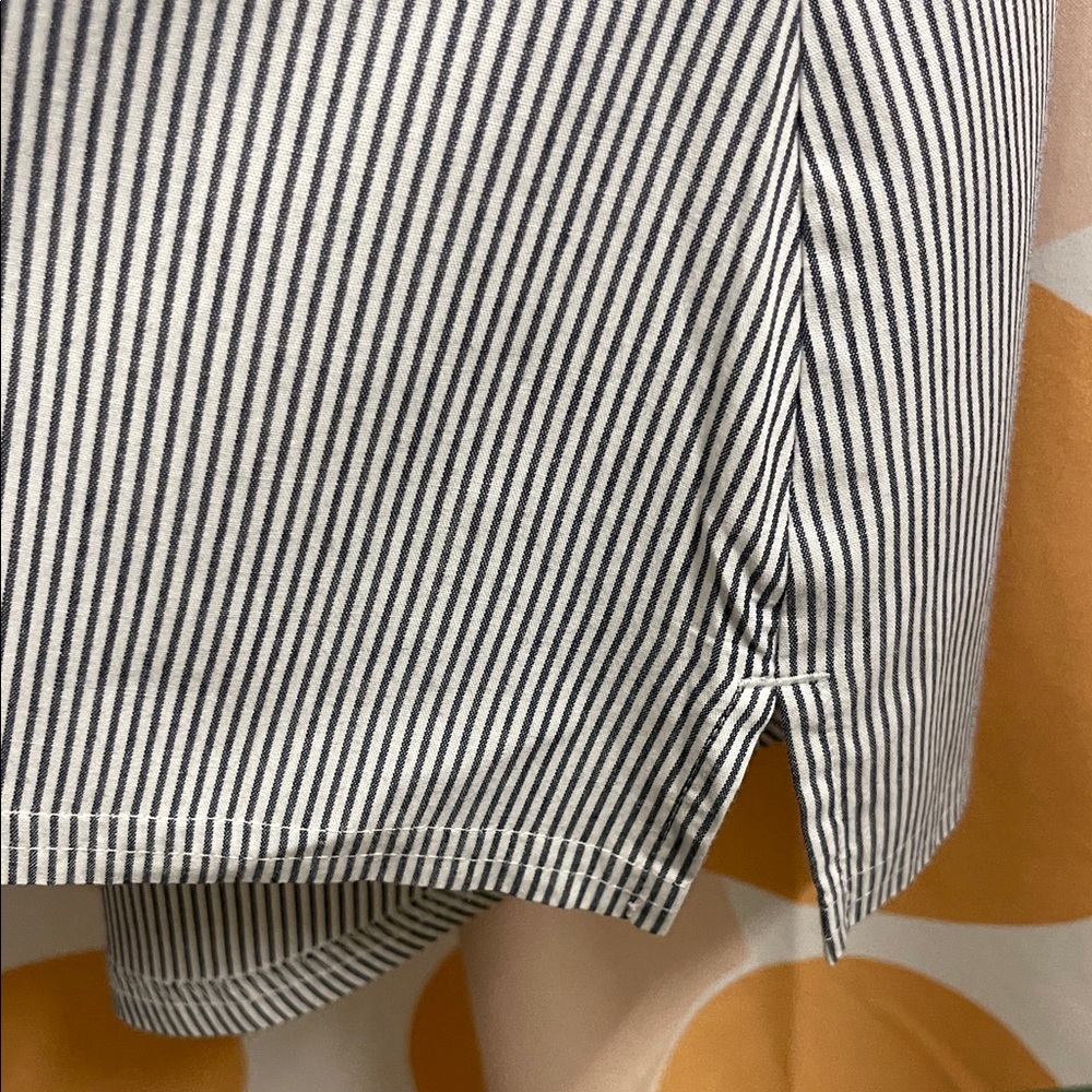 Karen Scott Black and White Striped Button Down Shirt - Picture 6 of 6